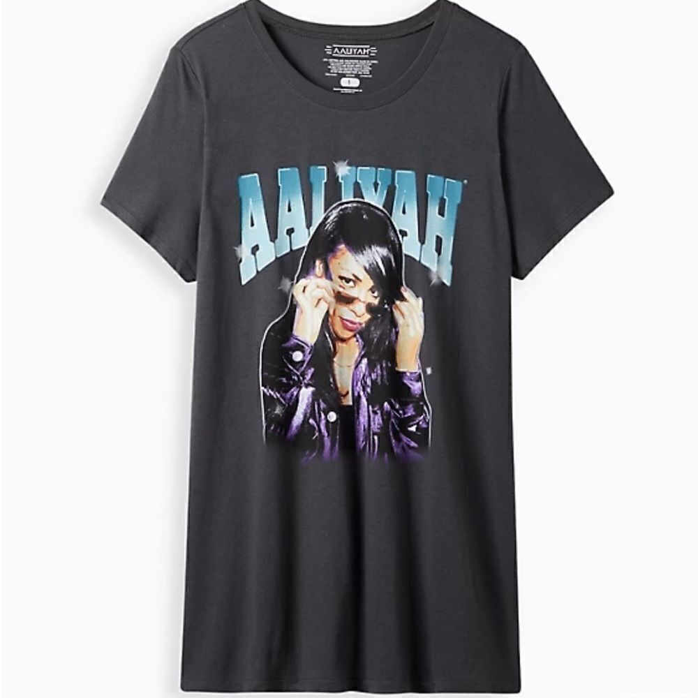 Torrid Classic Fit Tunic Tee - Vintage Aaliyah Black, Size 00 = Medium/10